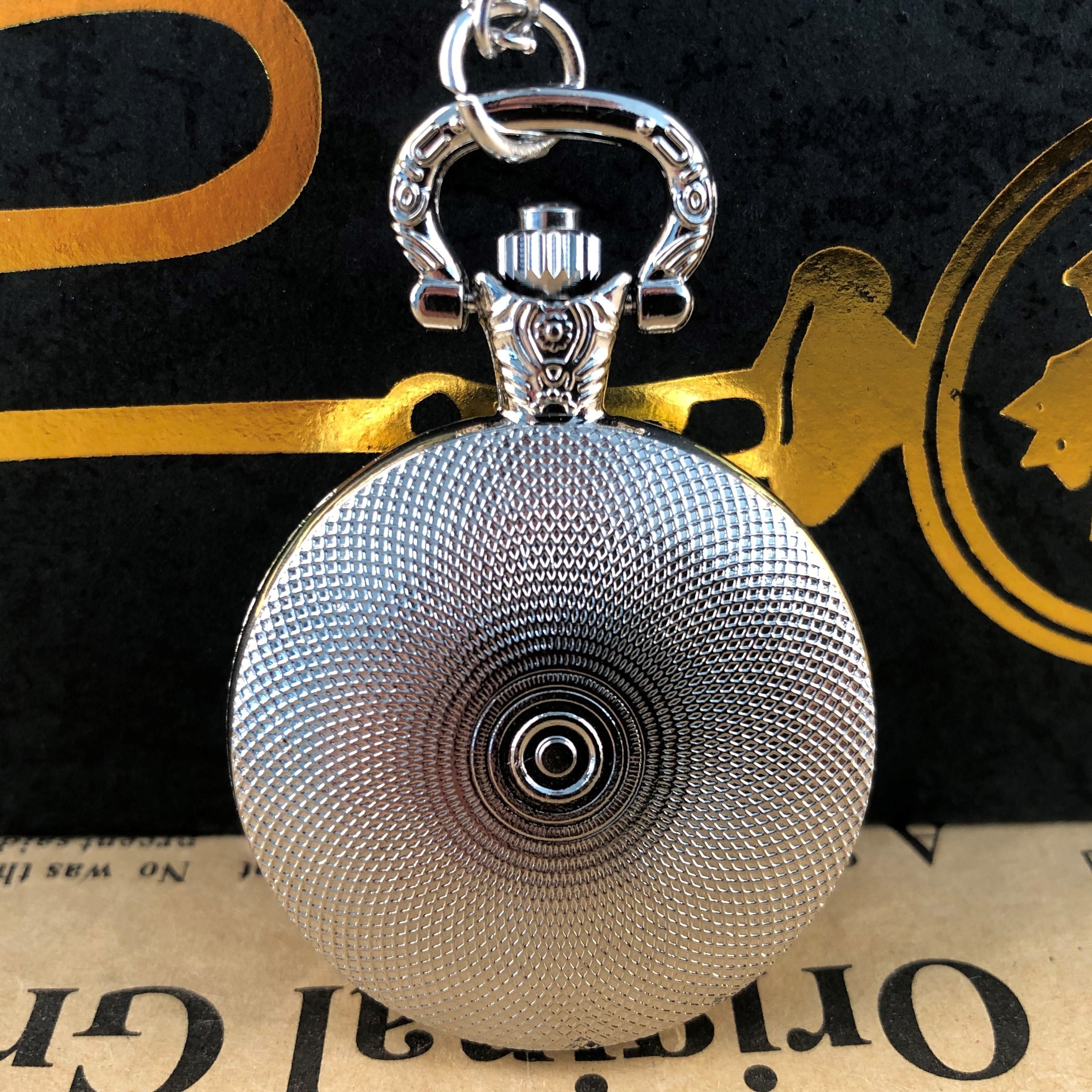 Masonic Black and Silver  Quartz Movement Vintage Pocket Watch