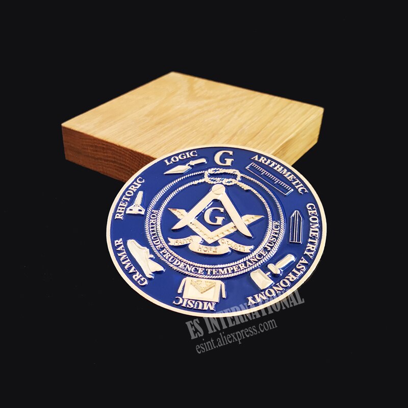 Masonic Liberal Arts and Cardinal Virtues Car Emblem Metal Sticker