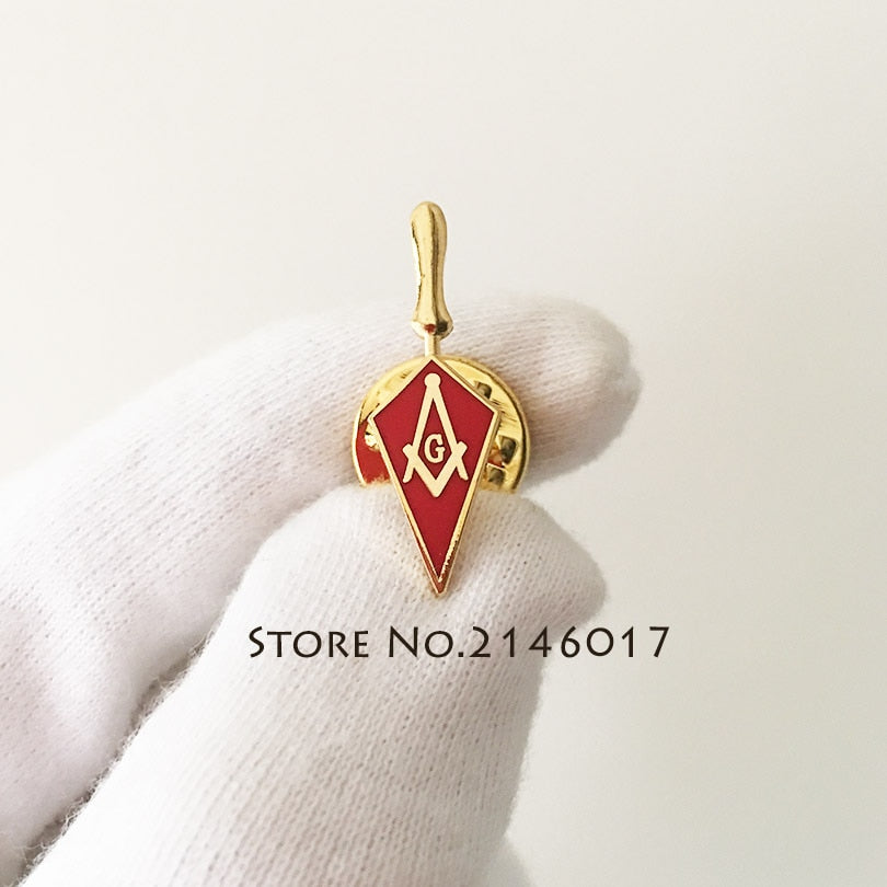 Masonic Red Trowel Lapel Pin