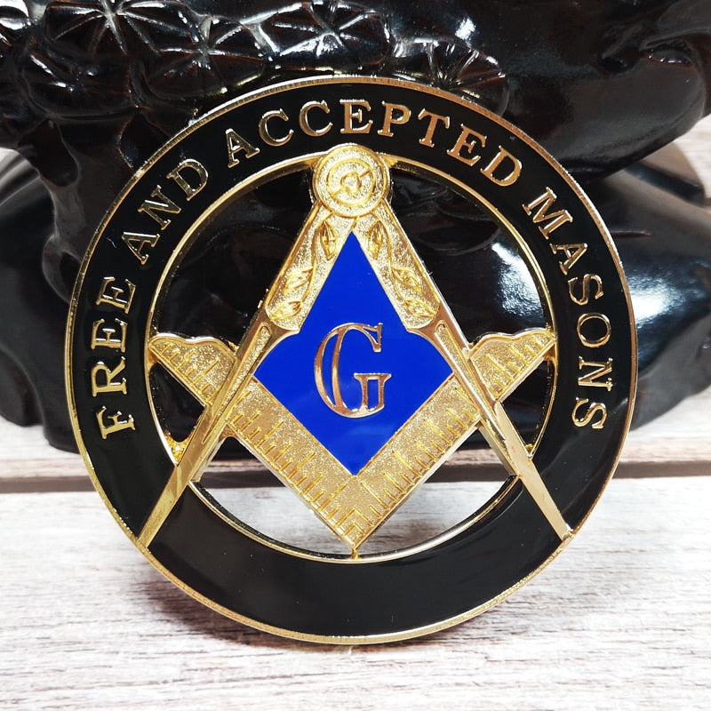 Masonic ANCIENT FREE AND ACCEPTED MASONS Black Car Emblem Metal Sticker