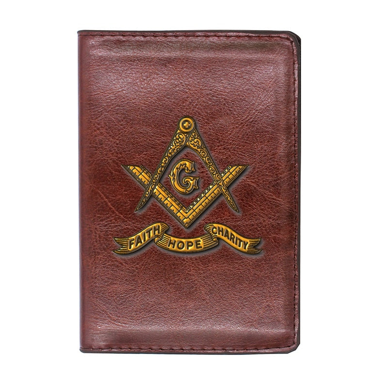 Masonic "Faith Hope Charity" Passport Cover and Credit Cards Holder