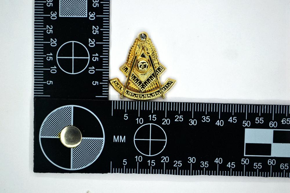 Masonic Past Master Lapel  Pin with Rhinestone