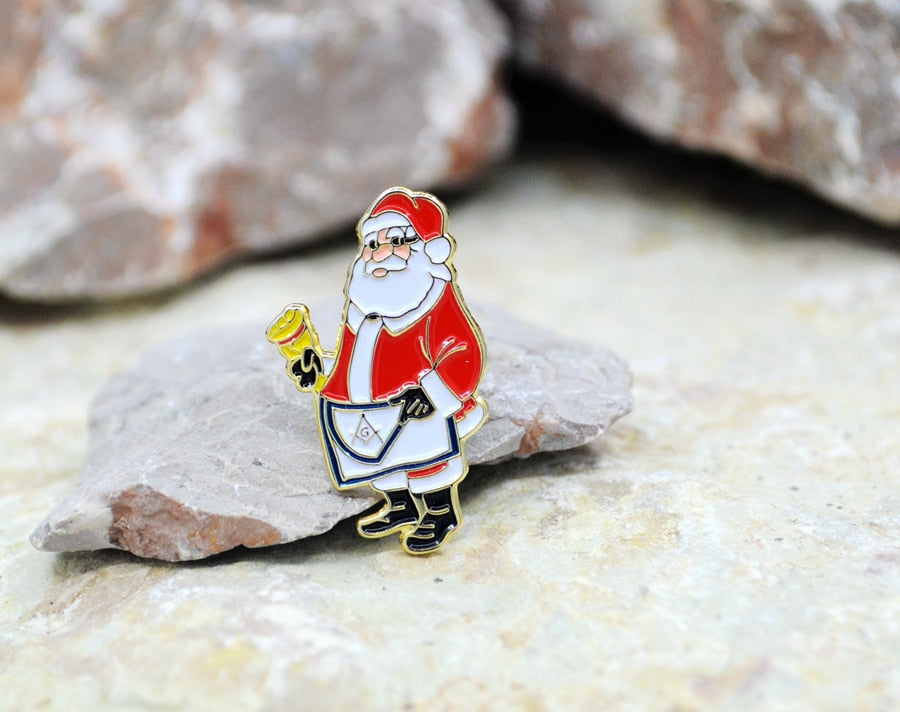 Masonic Santa Claus with Apron Christmas Funny Lapel Pin