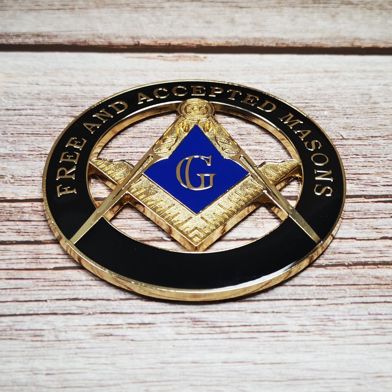 Masonic ANCIENT FREE AND ACCEPTED MASONS Black Car Emblem Metal Sticker