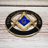 Masonic ANCIENT FREE AND ACCEPTED MASONS Black Car Emblem Metal Sticker