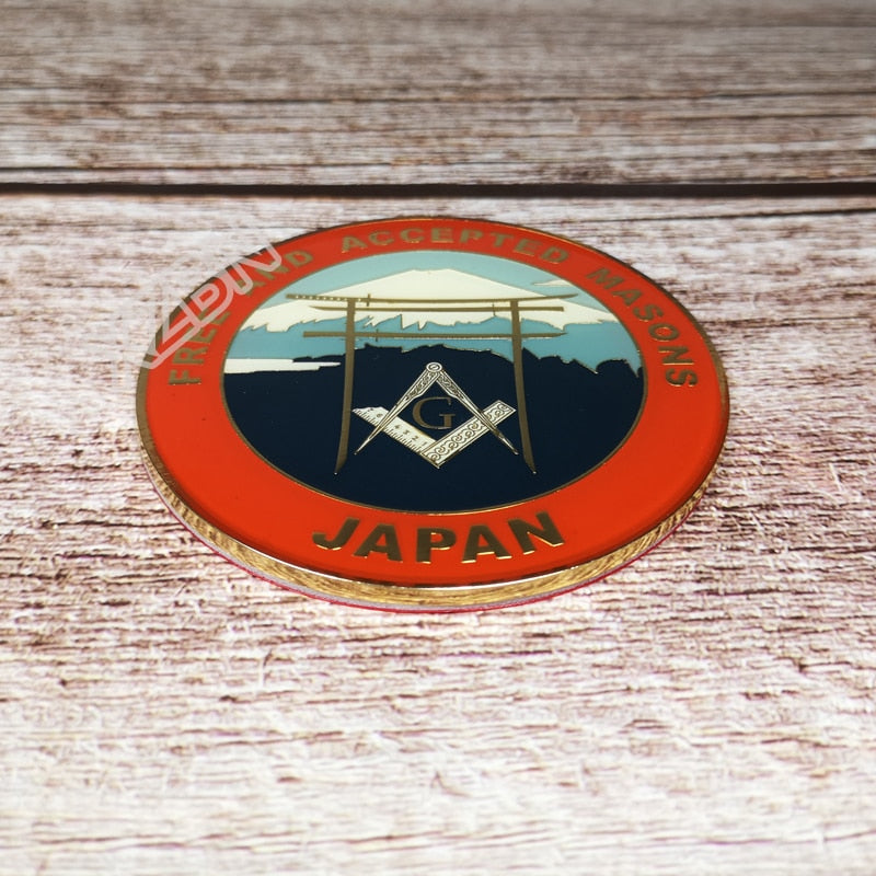 Free and Accepted Masons Japan Fujiyama Car Emblem Metal Sticker