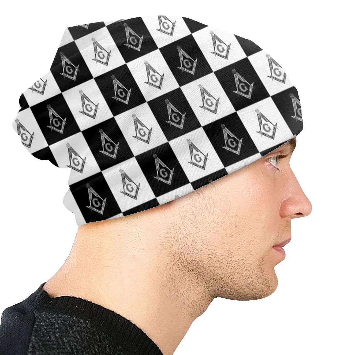 Freemason Checkered Pattern Masonic Beanie