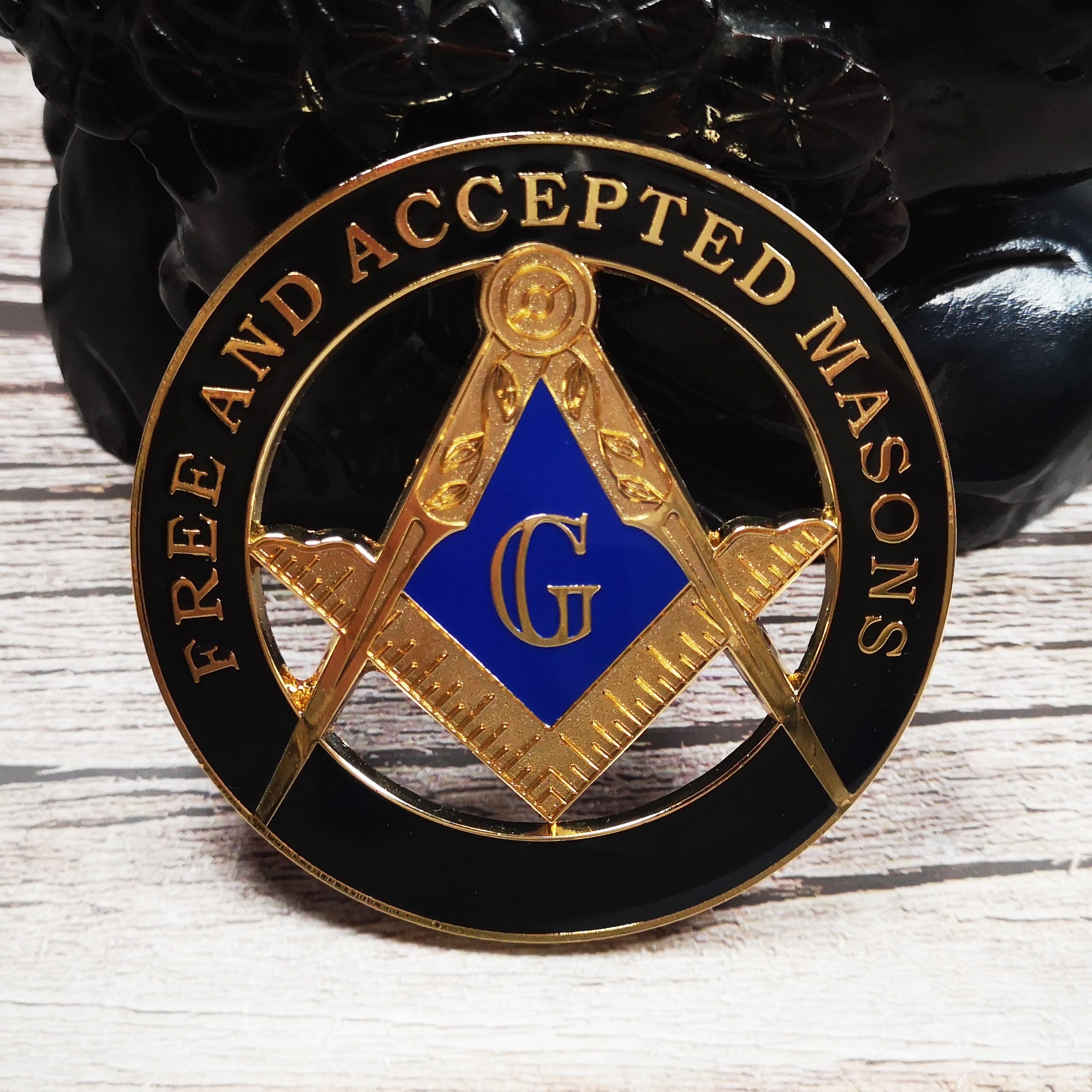 Masonic ANCIENT FREE AND ACCEPTED MASONS Black Car Emblem Metal Sticker