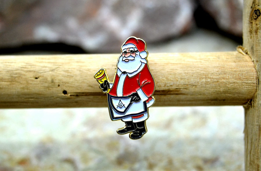 Masonic Santa Claus with Apron Christmas Funny Lapel Pin