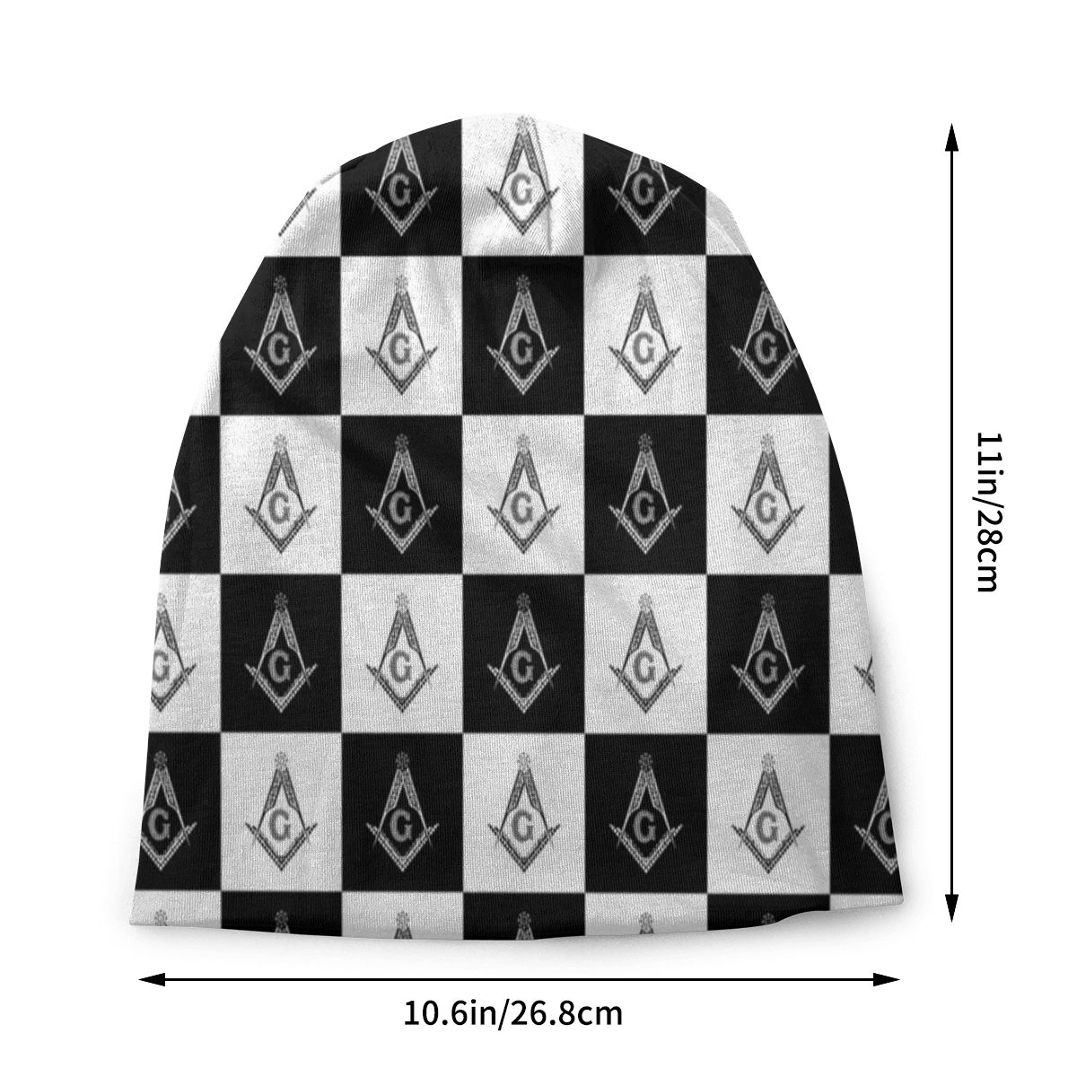 Freemason Checkered Pattern Masonic Beanie