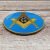 Masonic Square & Compass Blue Car Emblem Metal Sticker