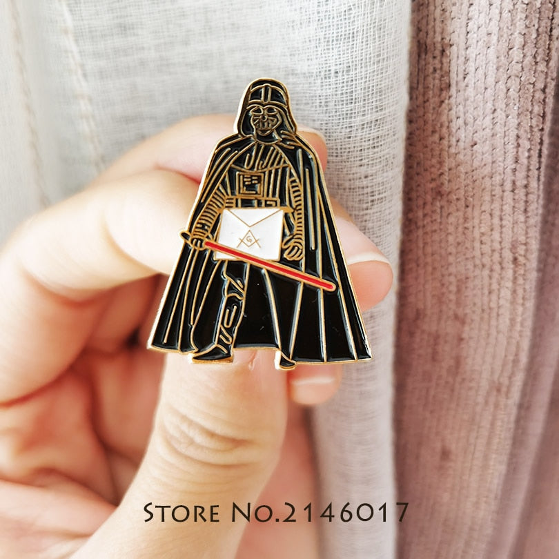 Masonic Star Wars Darth Vader with Apron Funny Lapel Pin