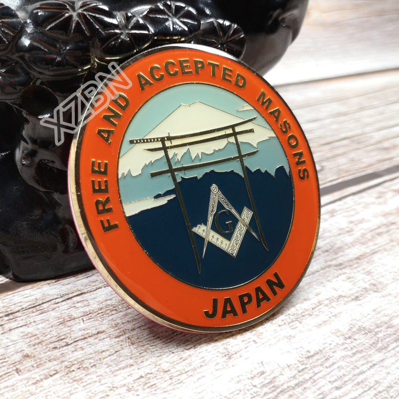 Free and Accepted Masons Japan Fujiyama Car Emblem Metal Sticker