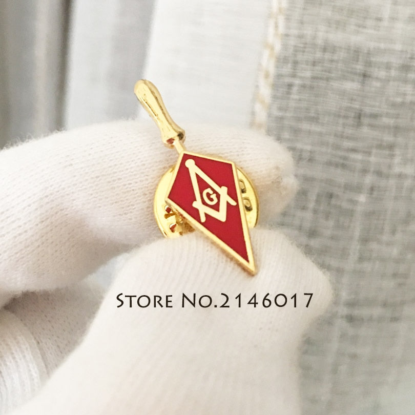 Masonic Red Trowel Lapel Pin