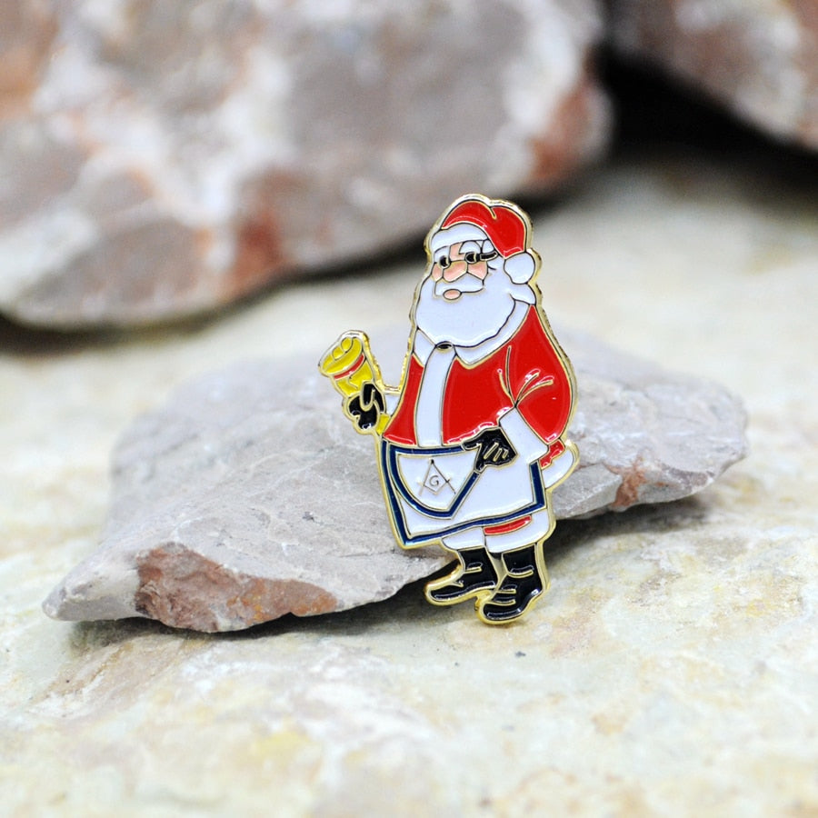 Masonic Santa Claus with Apron Christmas Funny Lapel Pin