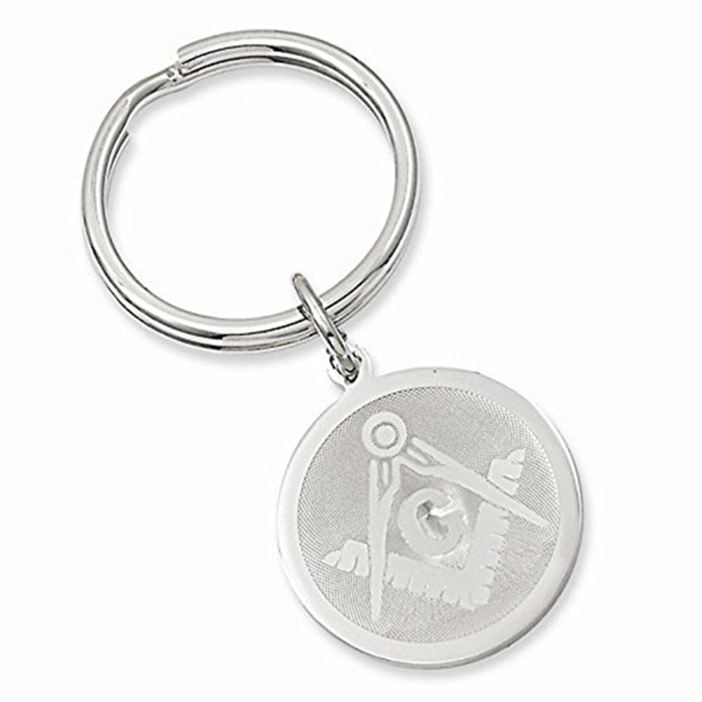 Masonic Square and Compass silver or gold plated Freemason Keychains