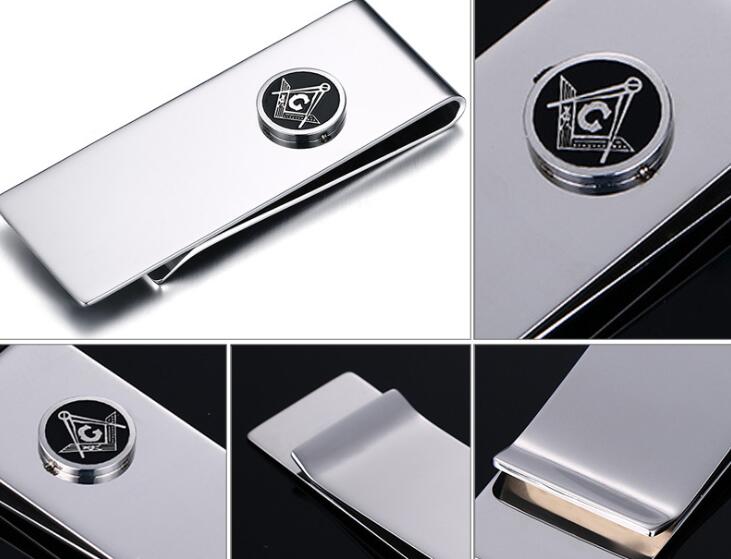 Masonic Square & Compass Silver Money Clips - [1 or 10 pieces]