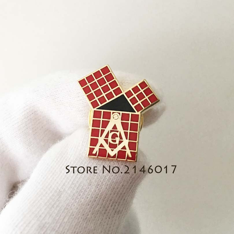 Masonic 47th Problem of Euclid Red Lapel Pin