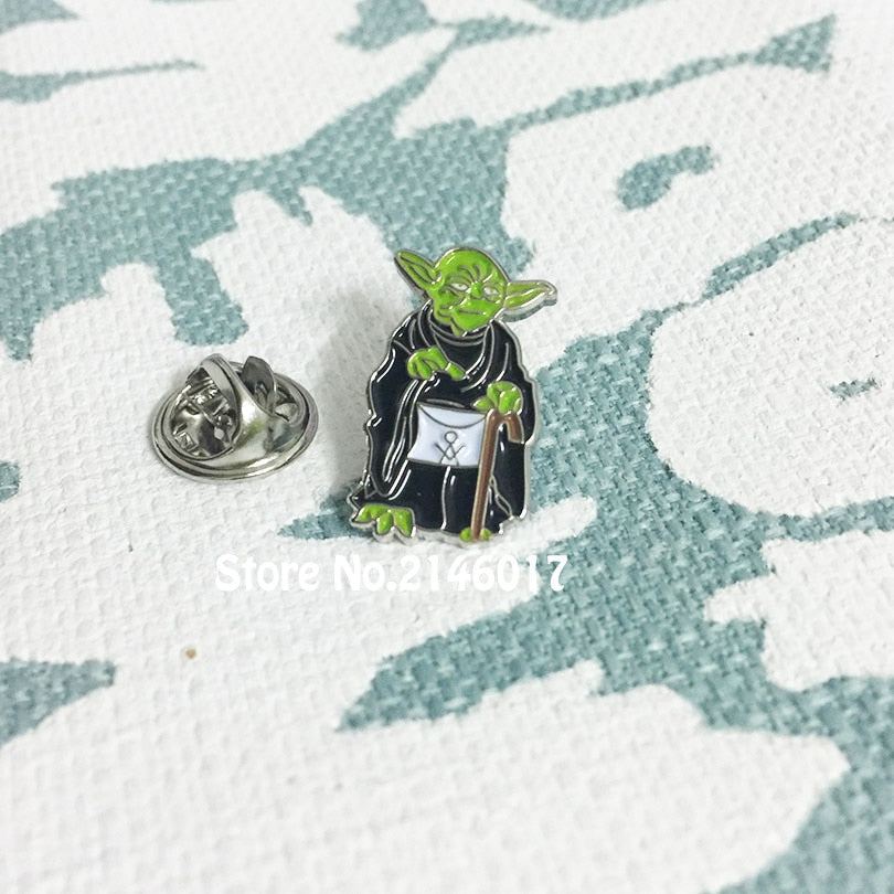 Set of 2 Masonic Star Wars Yoda with Apron Funny Lapel Pins