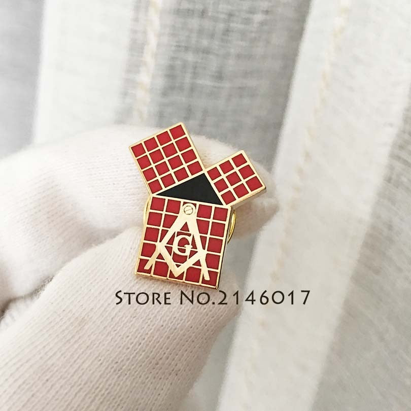 Masonic 47th Problem of Euclid Red Lapel Pin