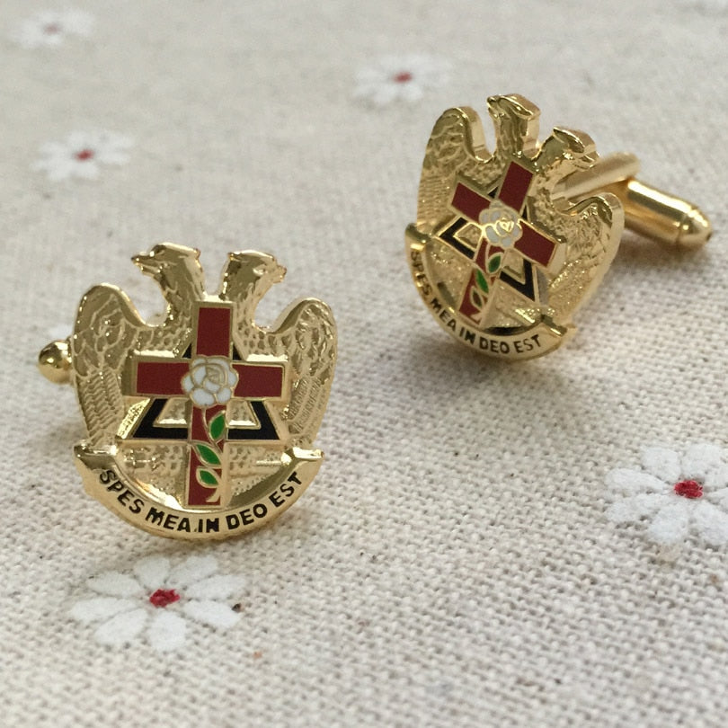 Masonic Scottish Rite Rose Croix Freemason Cufflinks