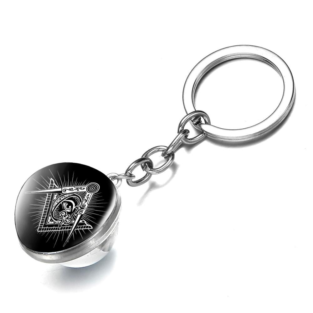 Masonic Symbols Freemason Spheric Keychain