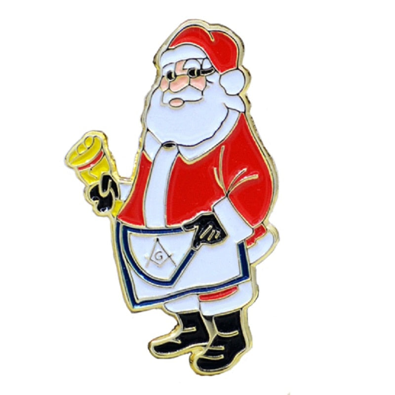 Masonic Santa Claus with Apron Christmas Funny Lapel Pin