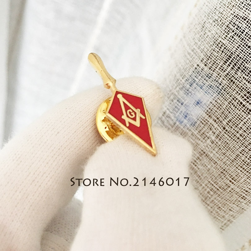 Masonic Red Trowel Lapel Pin