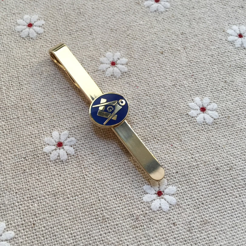 Blue Lodge Square and Compass Tie Clip