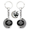 Masonic Rotating Glass Cabochon Freemason Keychains