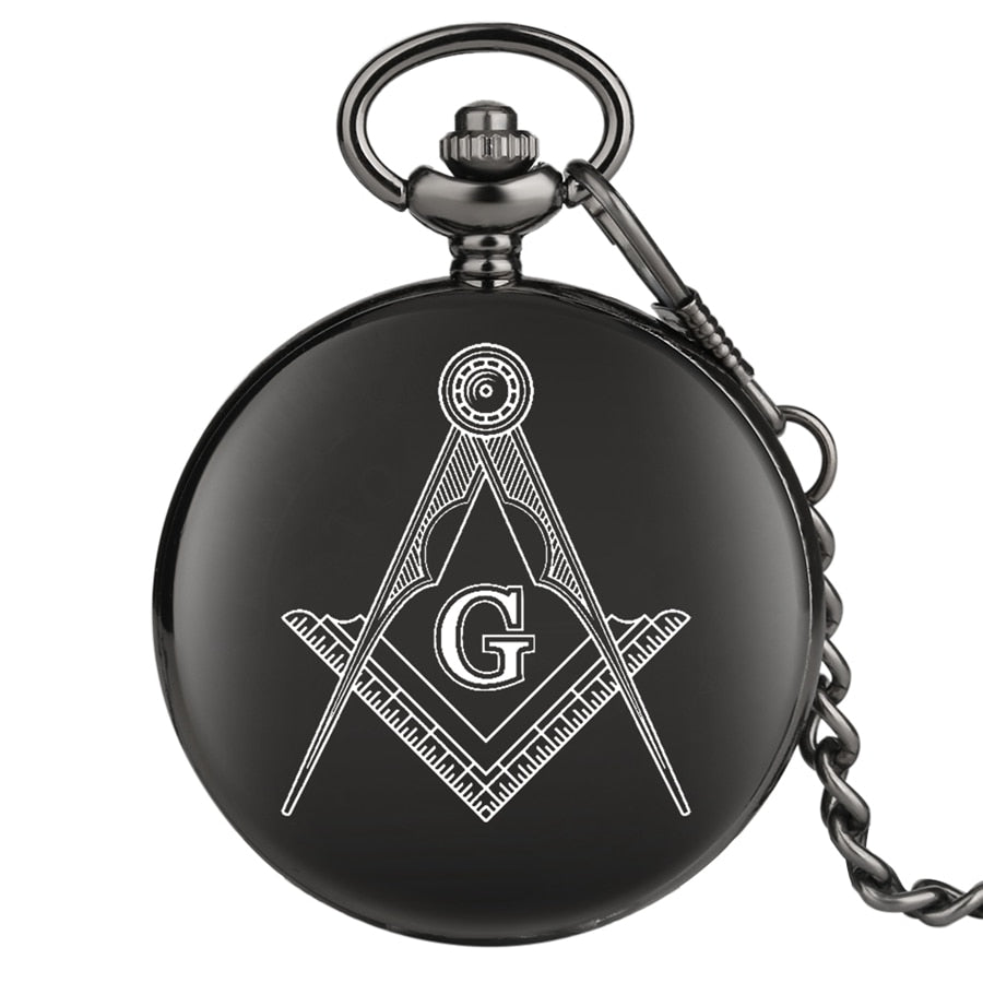 Custom Masonic Square and Compass Mason Quartz Pocket Watches