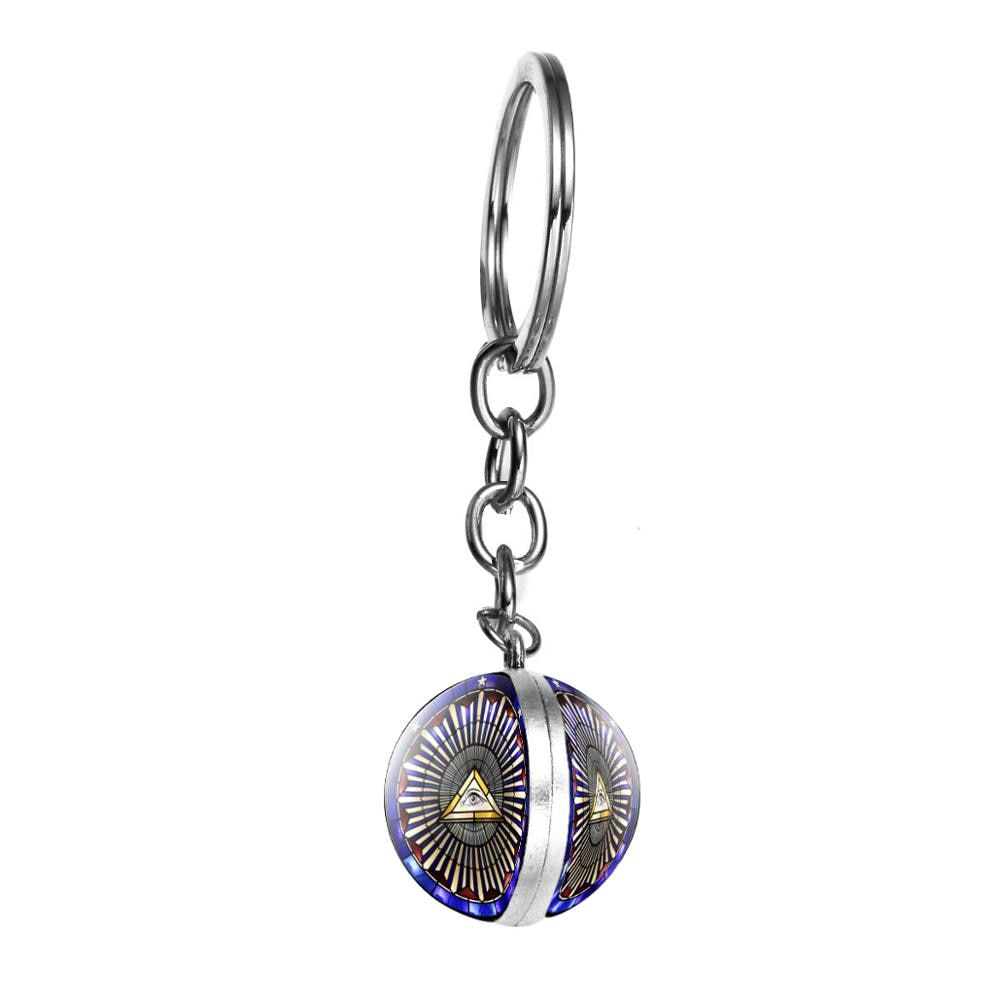 Masonic Symbols Freemason Spheric Keychain