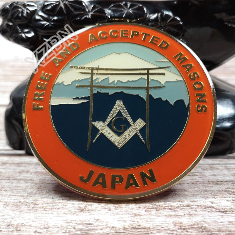 Free and Accepted Masons Japan Fujiyama Car Emblem Metal Sticker