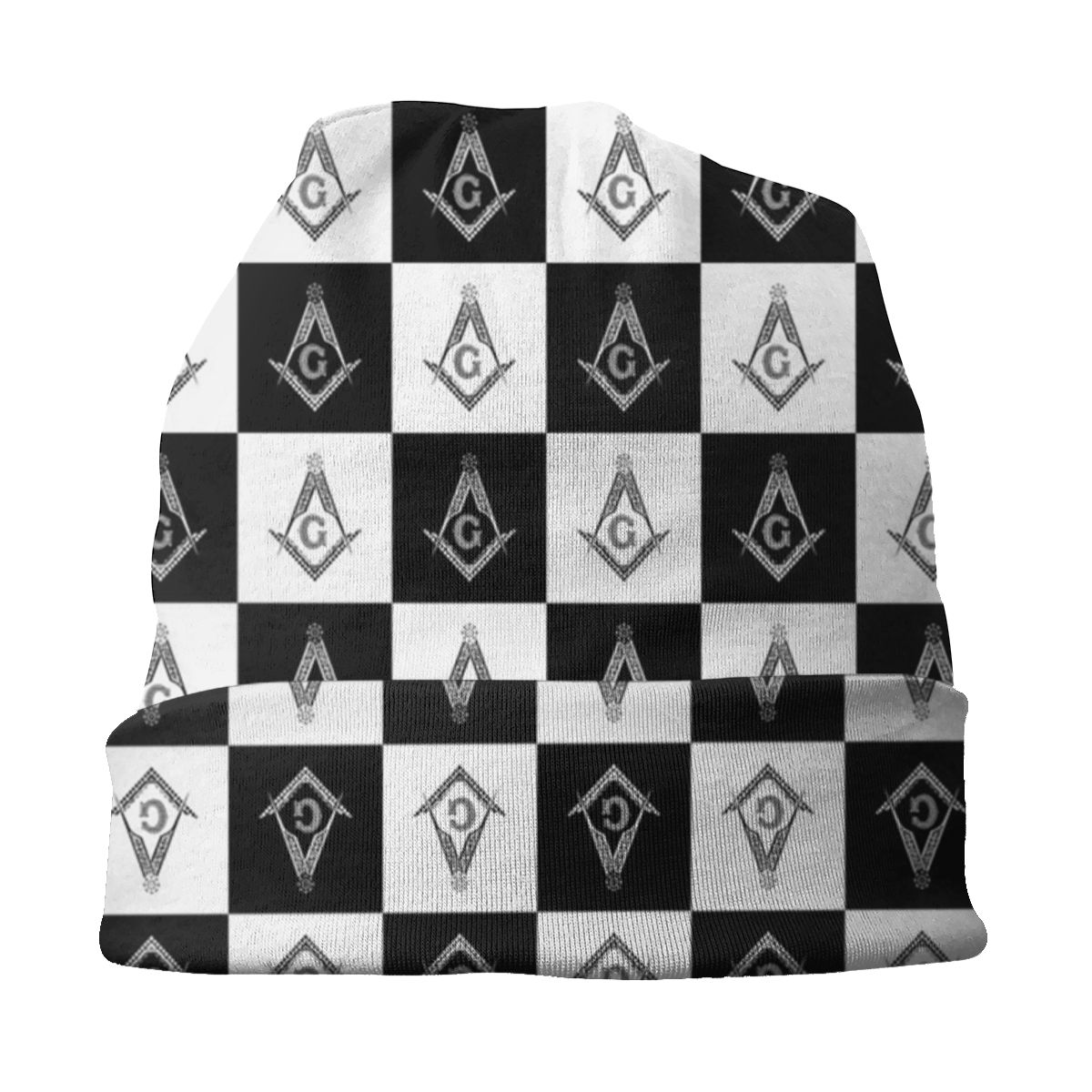 Freemason Checkered Pattern Masonic Beanie