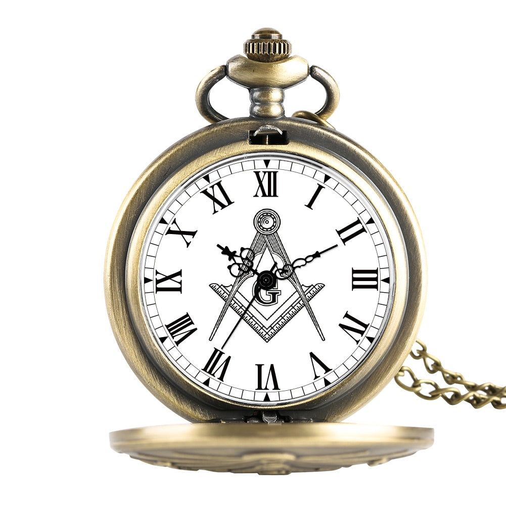 Masonic Tools Freemason Vintage Quartz Pocket Watch