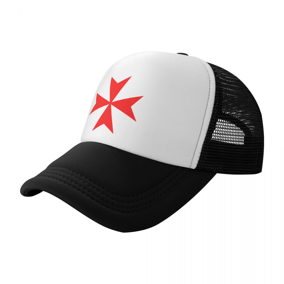 Masonic Knights Templar Red Maltese Cross Bicolor Baseball Caps