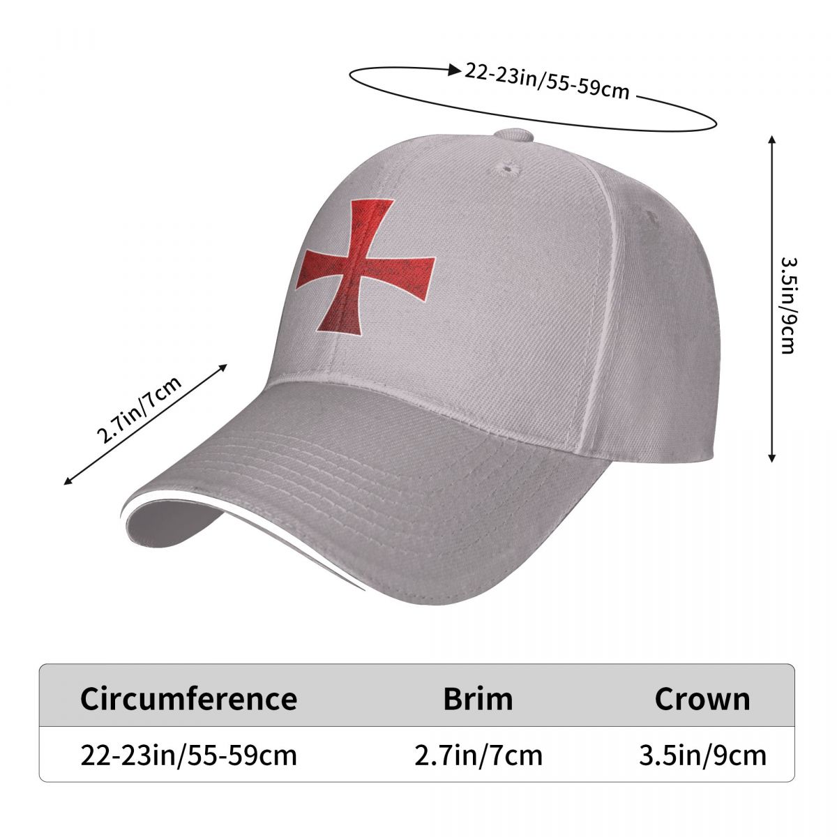 Masonic Knights Templar Red Cross Baseball Caps