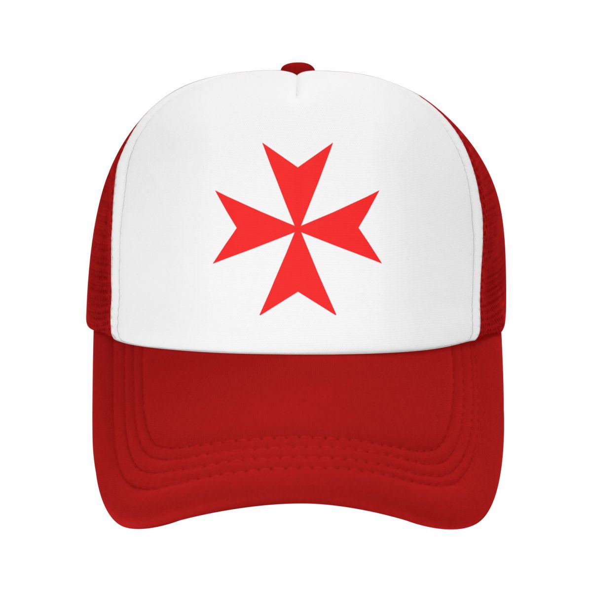 Masonic Knights Templar Red Maltese Cross Bicolor Baseball Caps