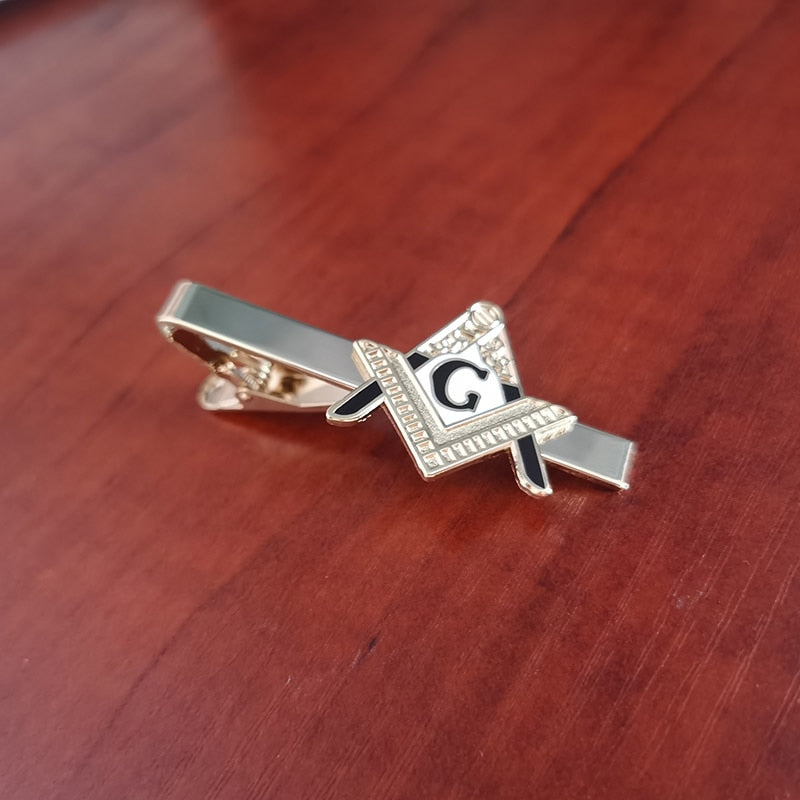 Gold Plated Masonic Square and Compass Tie Bar