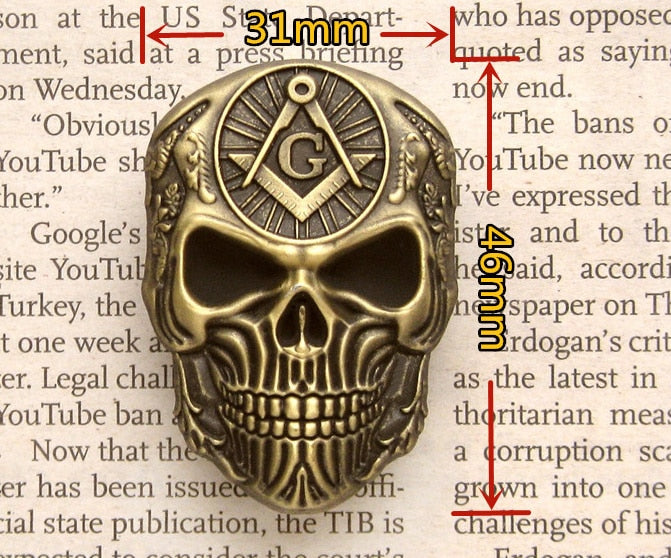 Masonic Skull with Square & Compass Biker Lapel Pin