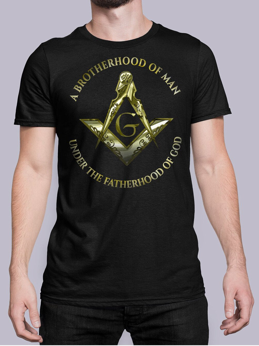 Masonic "A Brotherhood of Man" Black T-Shirt