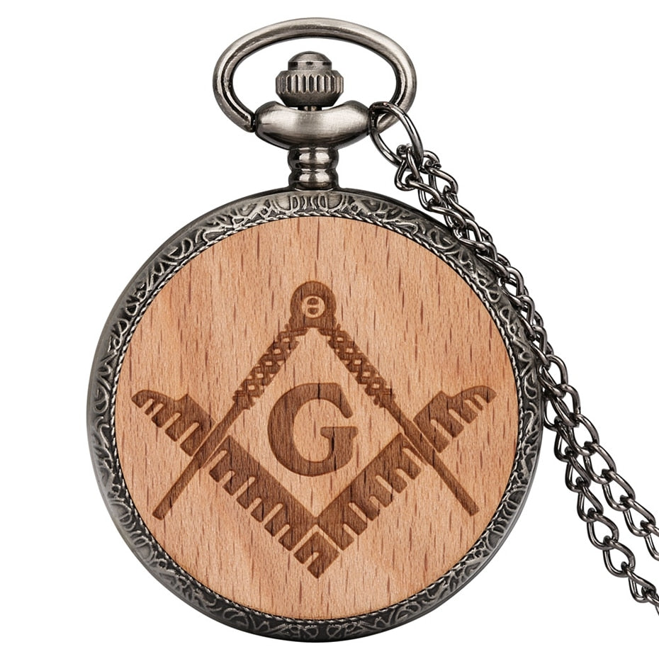 Custom Masonic Square and Compass Mason Quartz Pocket Watches