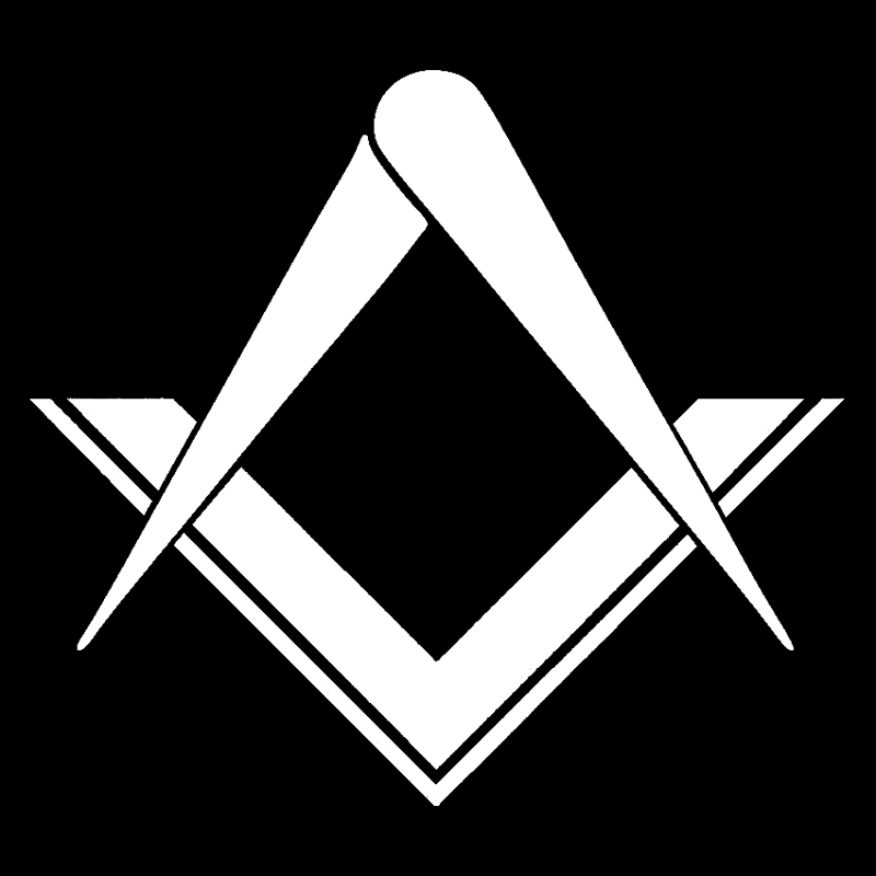 Masonic Square Compass Waterproof Car Sticker Black/White