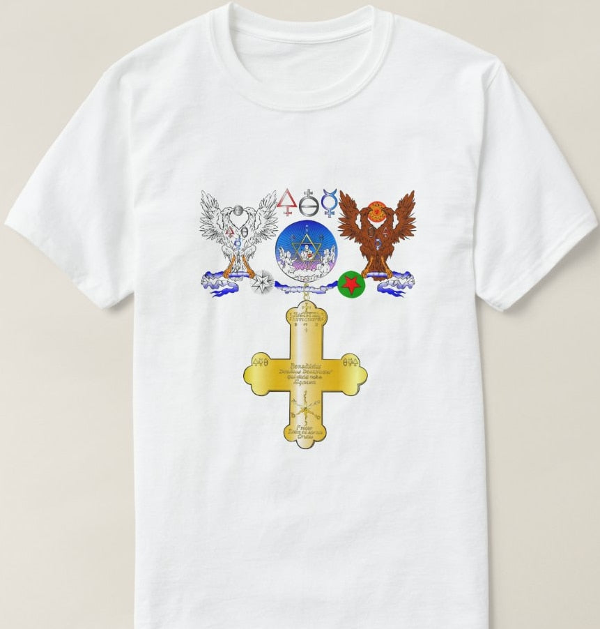 Alchemical and Astrological Rosicrucian Order Symbol Rose Croix T-Shirts