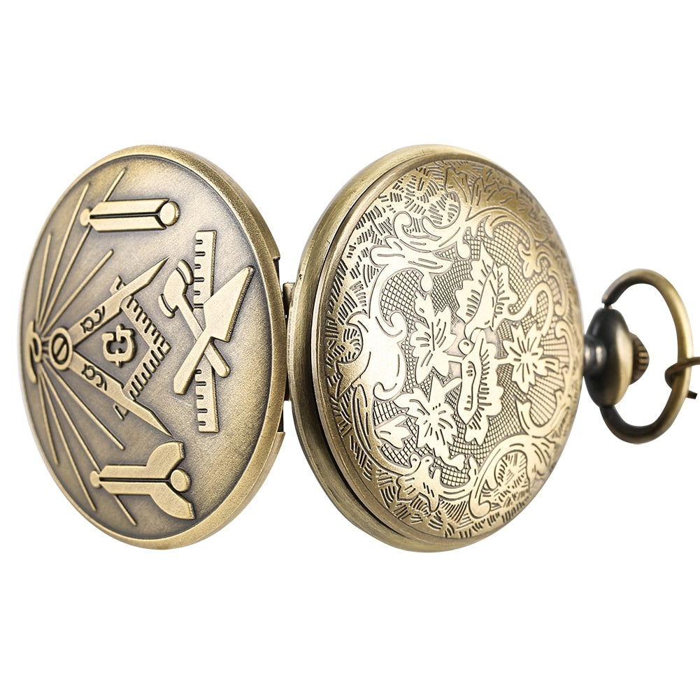 Masonic Tools Freemason Vintage Quartz Pocket Watch