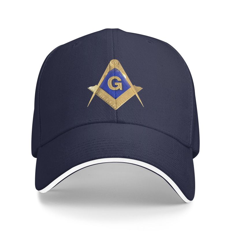 MASTER MASON BLUE LODGE BASEBALL CAP - GOLDEN SQUARE & COMPASS G ADJUSTABLE BASEBALL CAP [MULTIPLE COLORS]