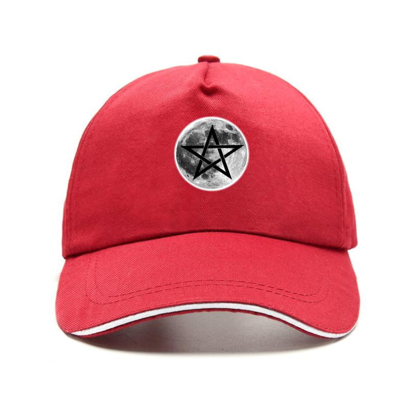 Esoteric Full Moon Pentagram Symbol Baseball Caps