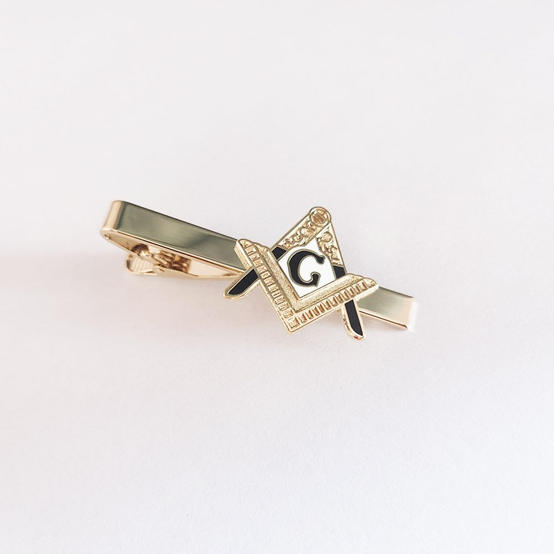 Gold Plated Masonic Square and Compass Tie Bar