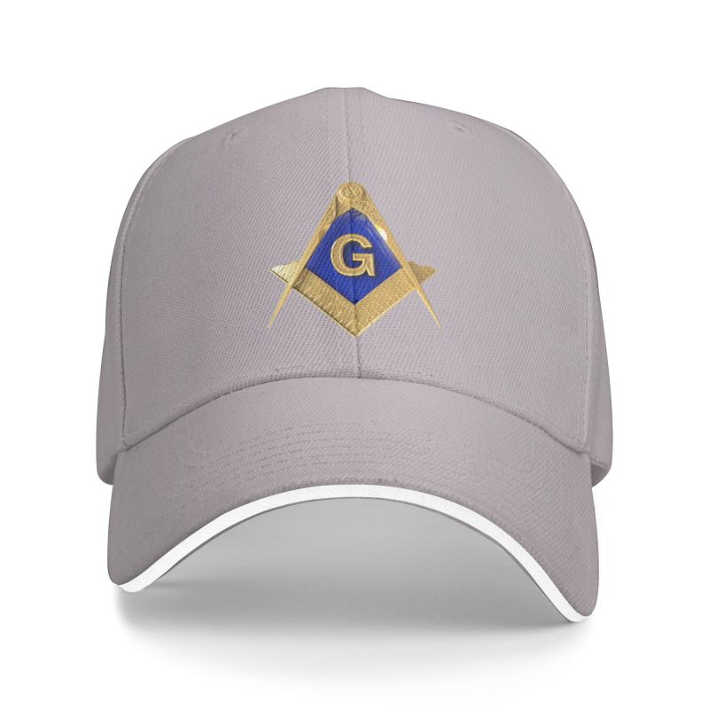 MASTER MASON BLUE LODGE BASEBALL CAP - GOLDEN SQUARE & COMPASS G ADJUSTABLE BASEBALL CAP [MULTIPLE COLORS]