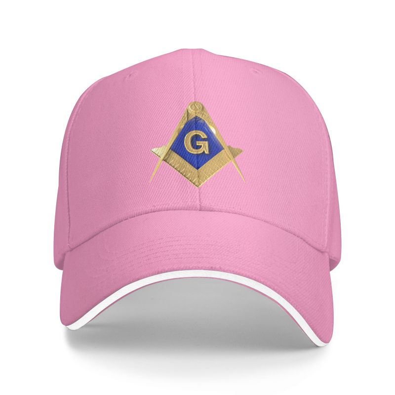 MASTER MASON BLUE LODGE BASEBALL CAP - GOLDEN SQUARE & COMPASS G ADJUSTABLE BASEBALL CAP [MULTIPLE COLORS]